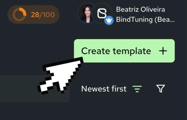 Screenshot of custom template designer with channels and libraries