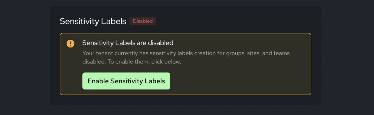 Screenshot of policy enforcement options in template designer