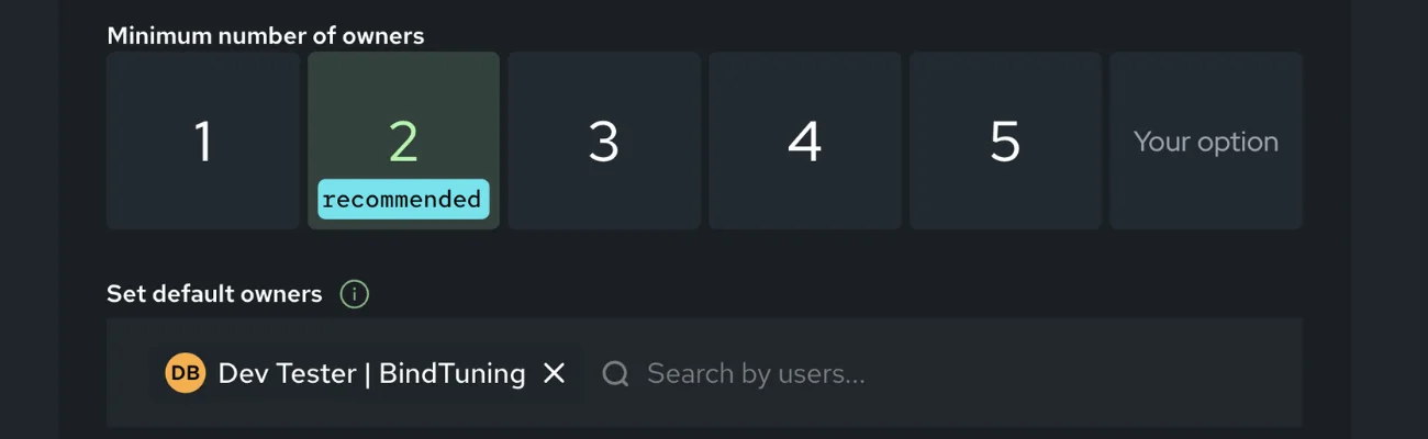 Screenshot of mandatory second owners in template designer