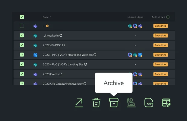 Screenshot of corrective actions panel in Pulse365